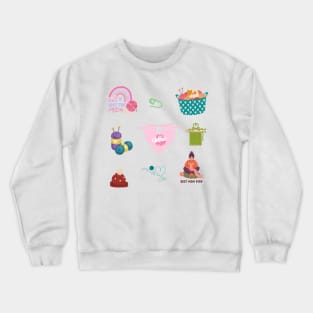 Best knitiing mom e ver sticker pack Crewneck Sweatshirt